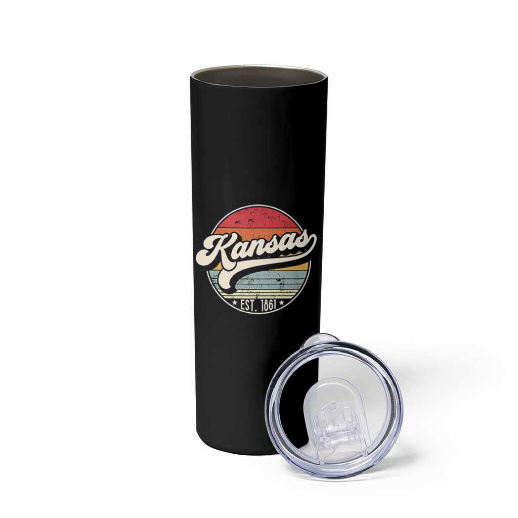 Kansas City Missouri Retro 80s Established 1861 Skinny Tumbler