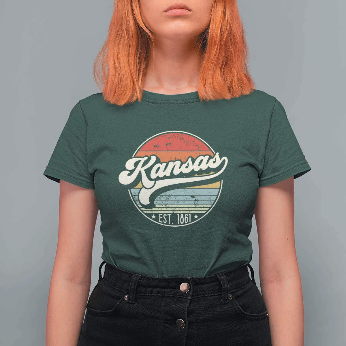 Kansas City Missouri Retro 80s Established 1861 T Shirt For Women