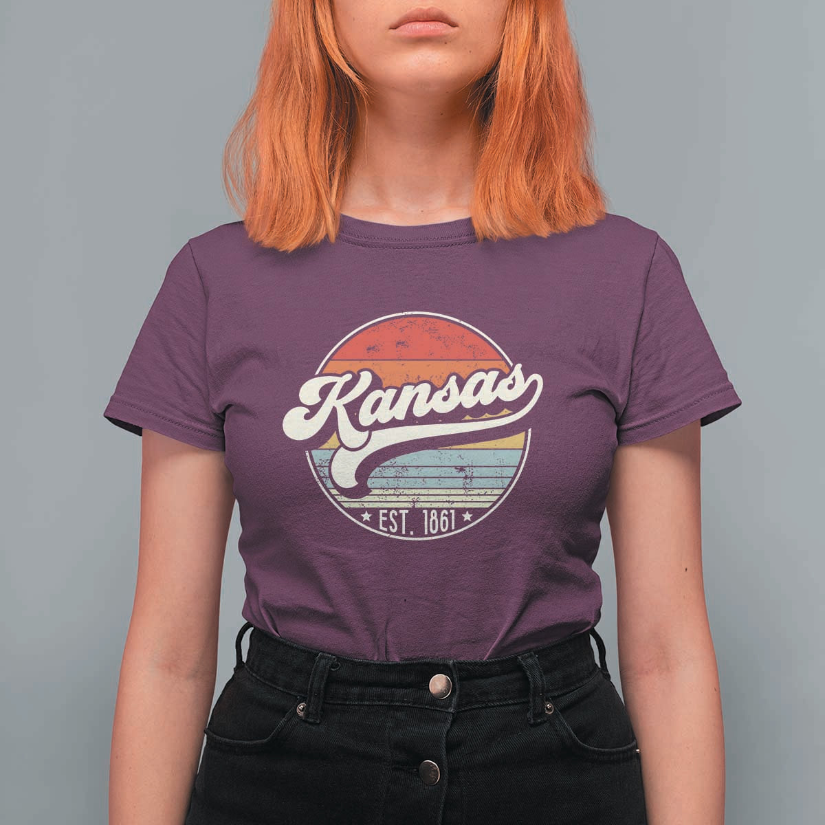 Kansas City Missouri Retro 80s Established 1861 T Shirt For Women