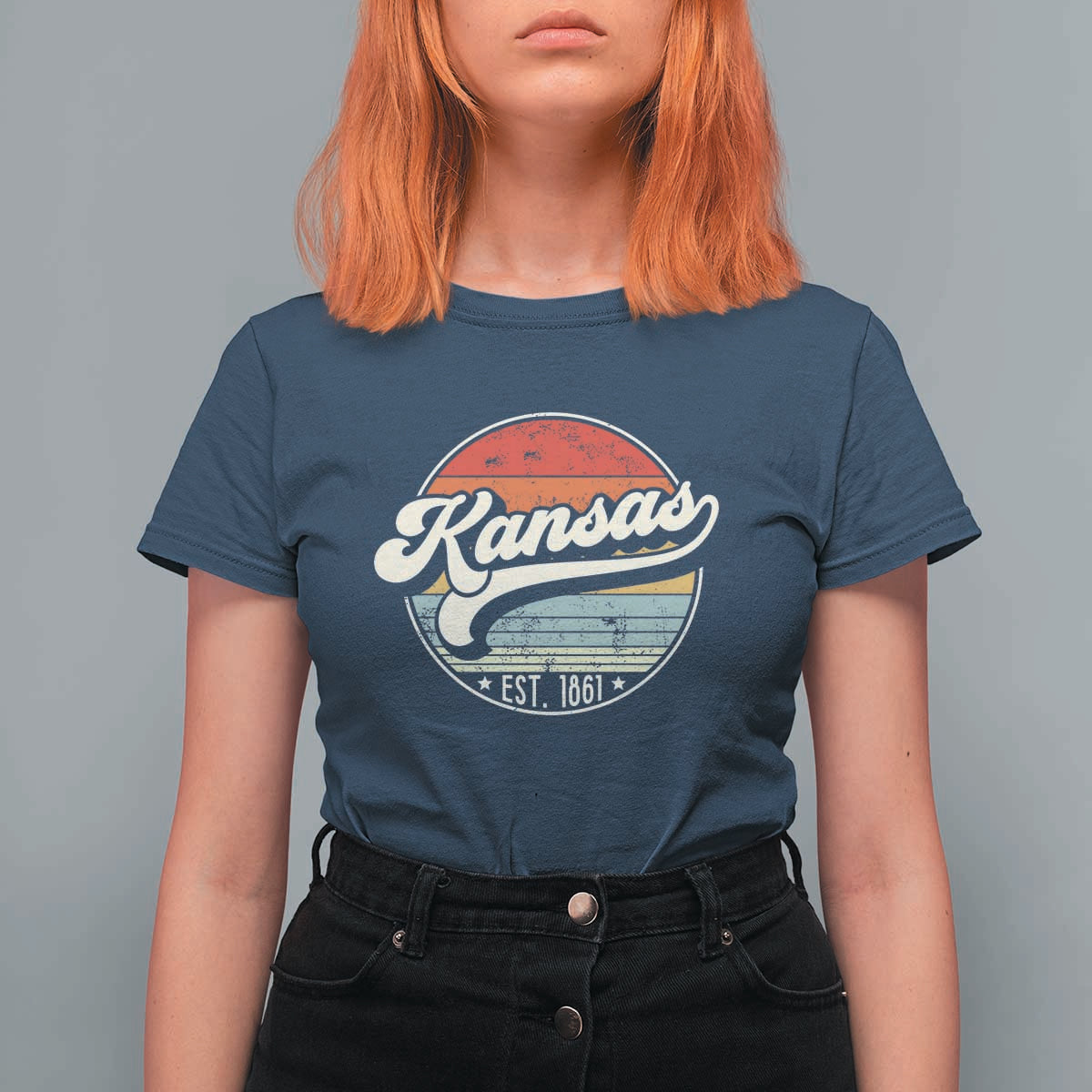 Kansas City Missouri Retro 80s Established 1861 T Shirt For Women