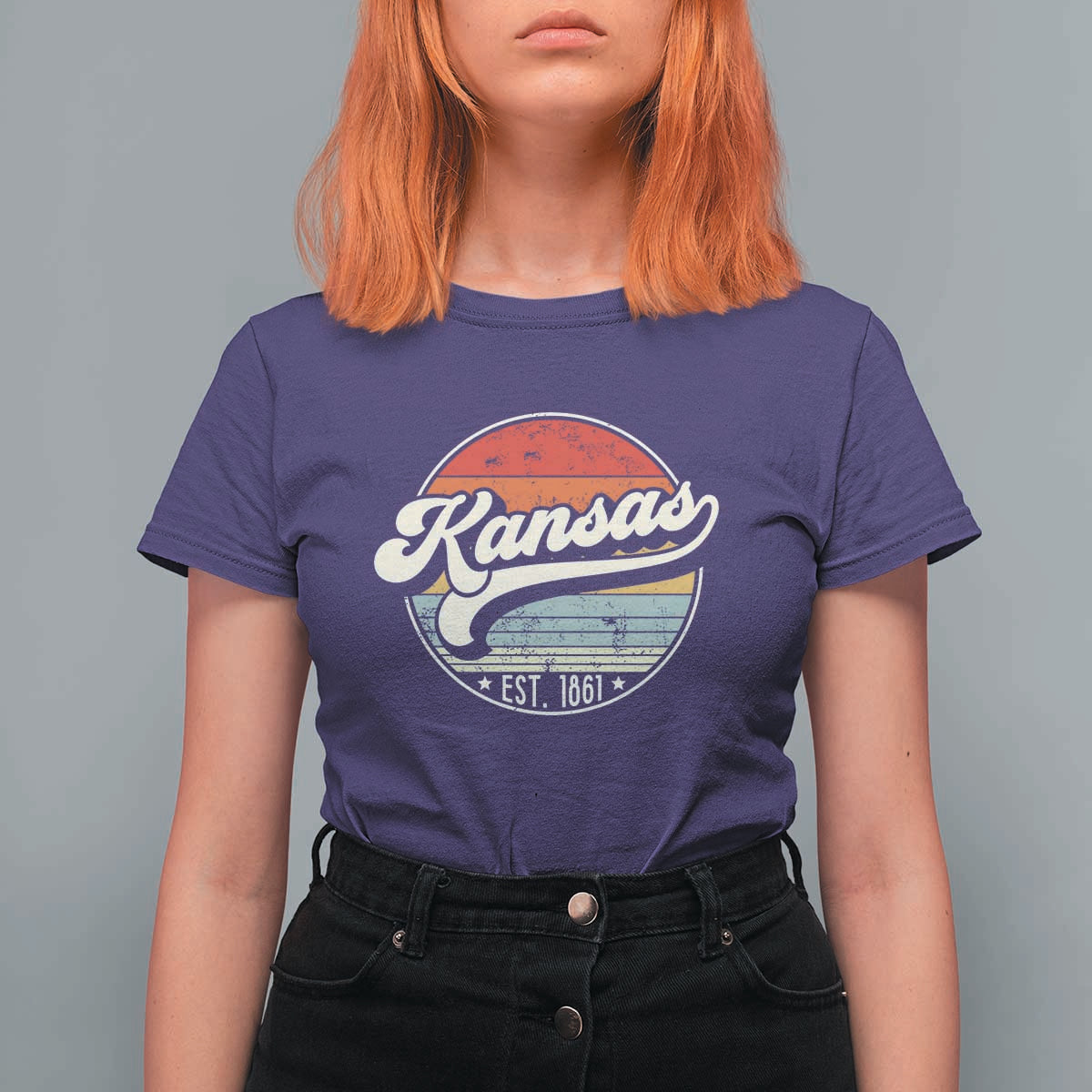 Kansas City Missouri Retro 80s Established 1861 T Shirt For Women