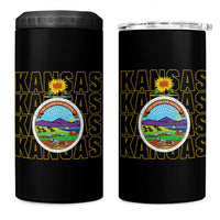 Retro Kansas Flag Vintage KS Souvenir 4 in 1 Can Cooler Tumbler