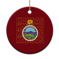 Retro Kansas Flag Vintage KS Souvenir Ceramic Ornament