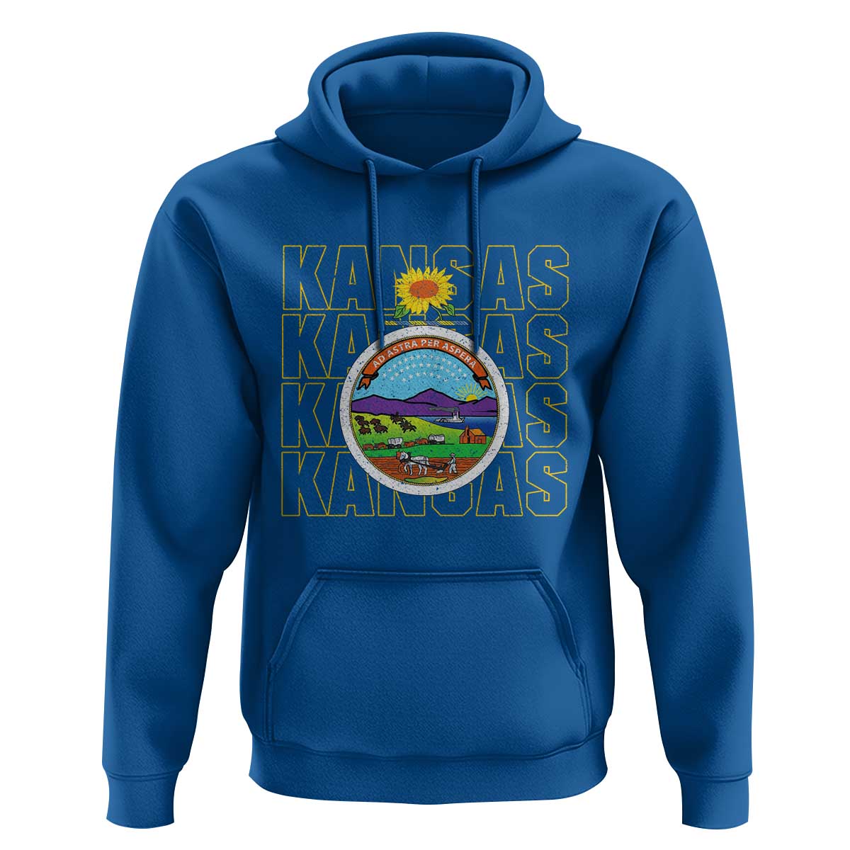 Retro Kansas Flag Vintage KS Souvenir Hoodie