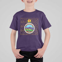 Retro Kansas Flag Vintage KS Souvenir T Shirt For Kid