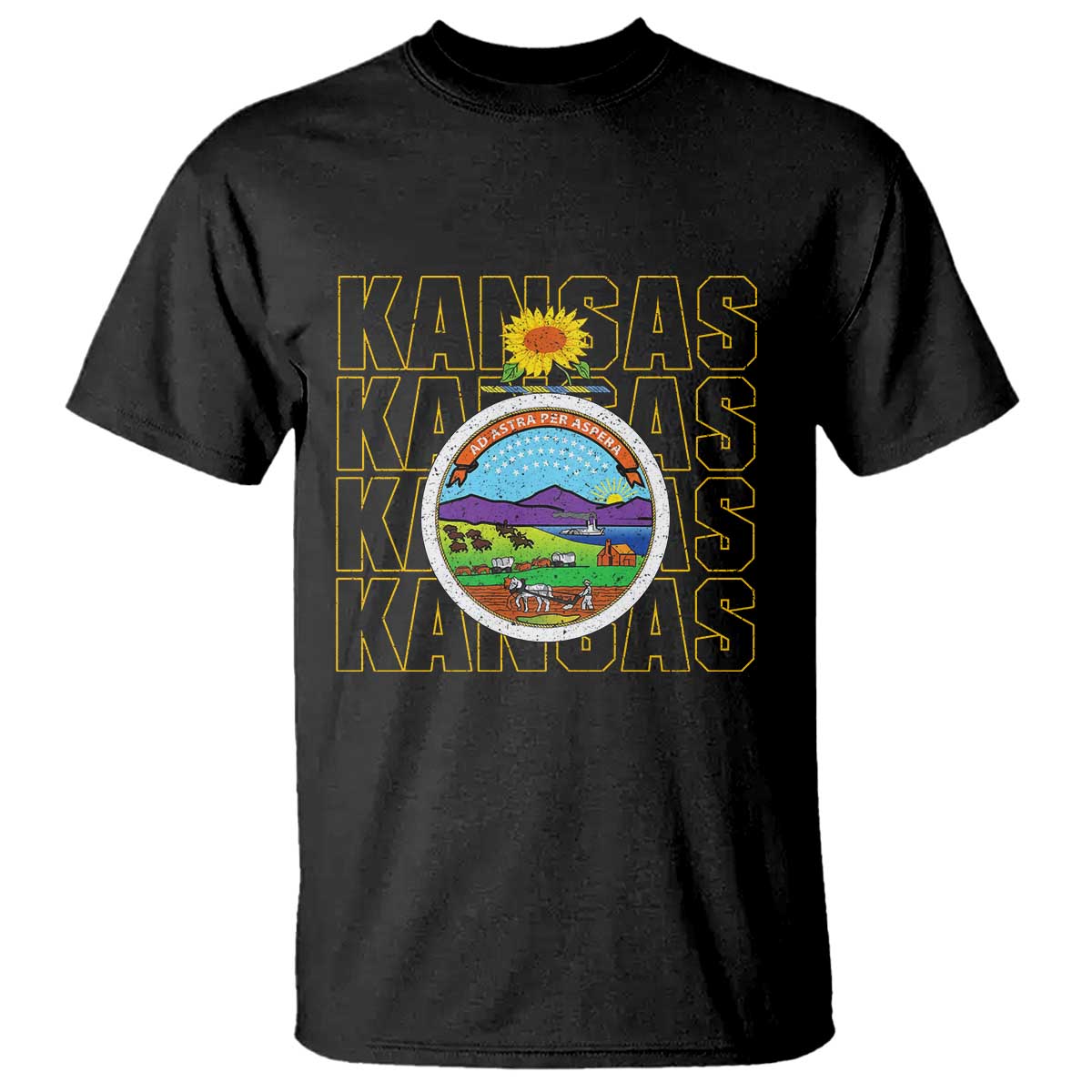 Retro Kansas Flag Vintage KS Souvenir T Shirt