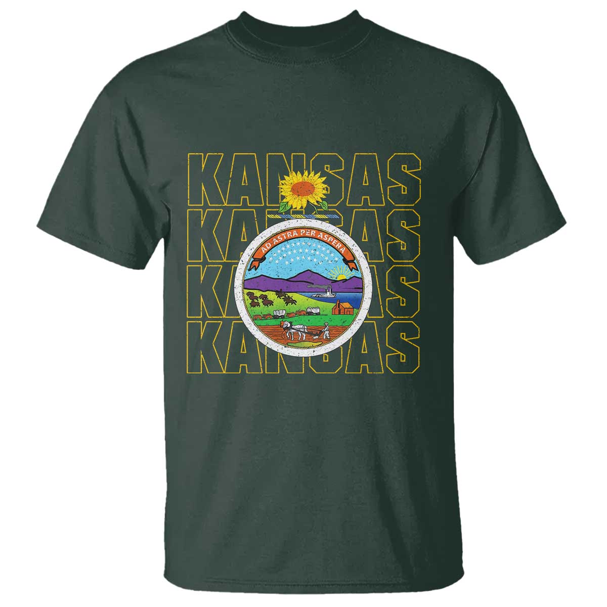 Retro Kansas Flag Vintage KS Souvenir T Shirt