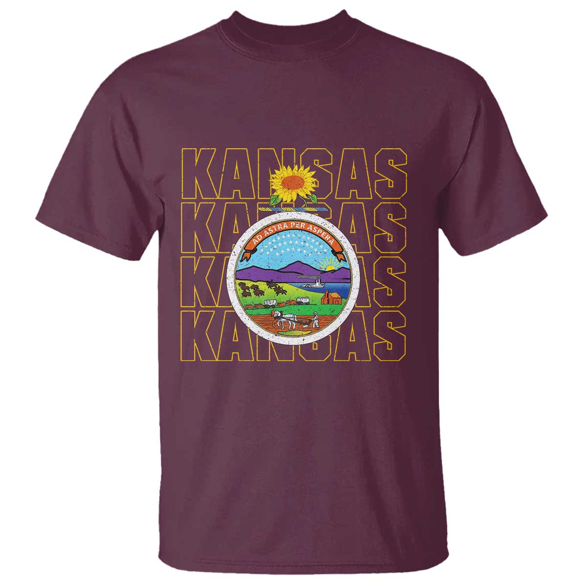 Retro Kansas Flag Vintage KS Souvenir T Shirt