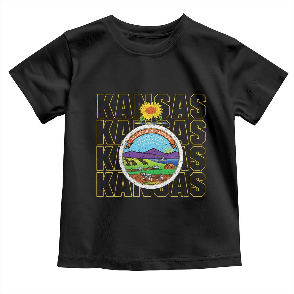 Retro Kansas Flag Vintage KS Souvenir Toddler T Shirt