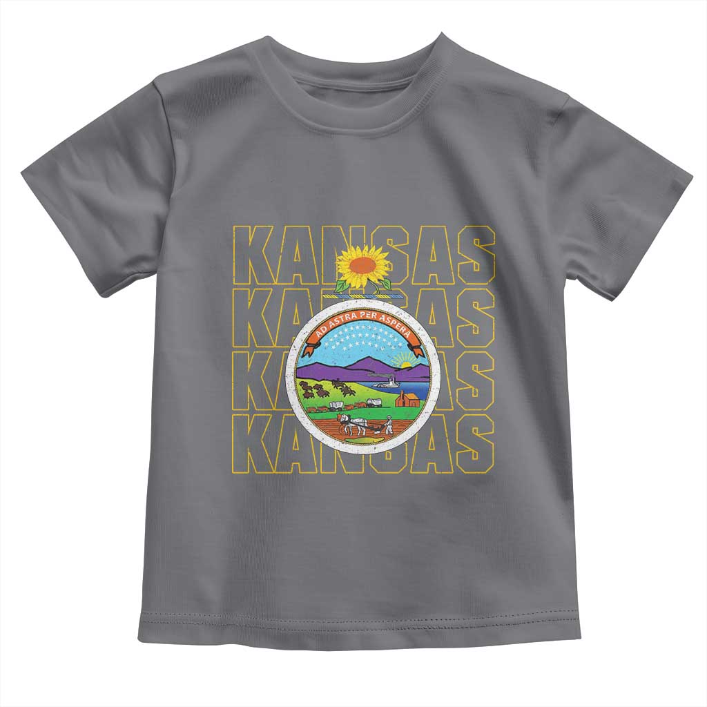 Retro Kansas Flag Vintage KS Souvenir Toddler T Shirt