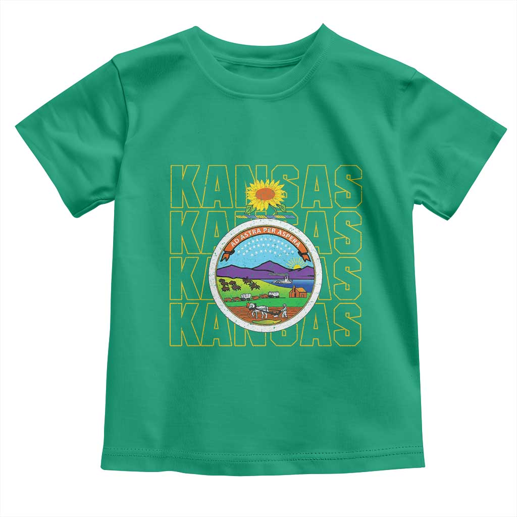 Retro Kansas Flag Vintage KS Souvenir Toddler T Shirt