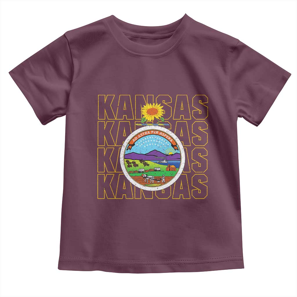 Retro Kansas Flag Vintage KS Souvenir Toddler T Shirt