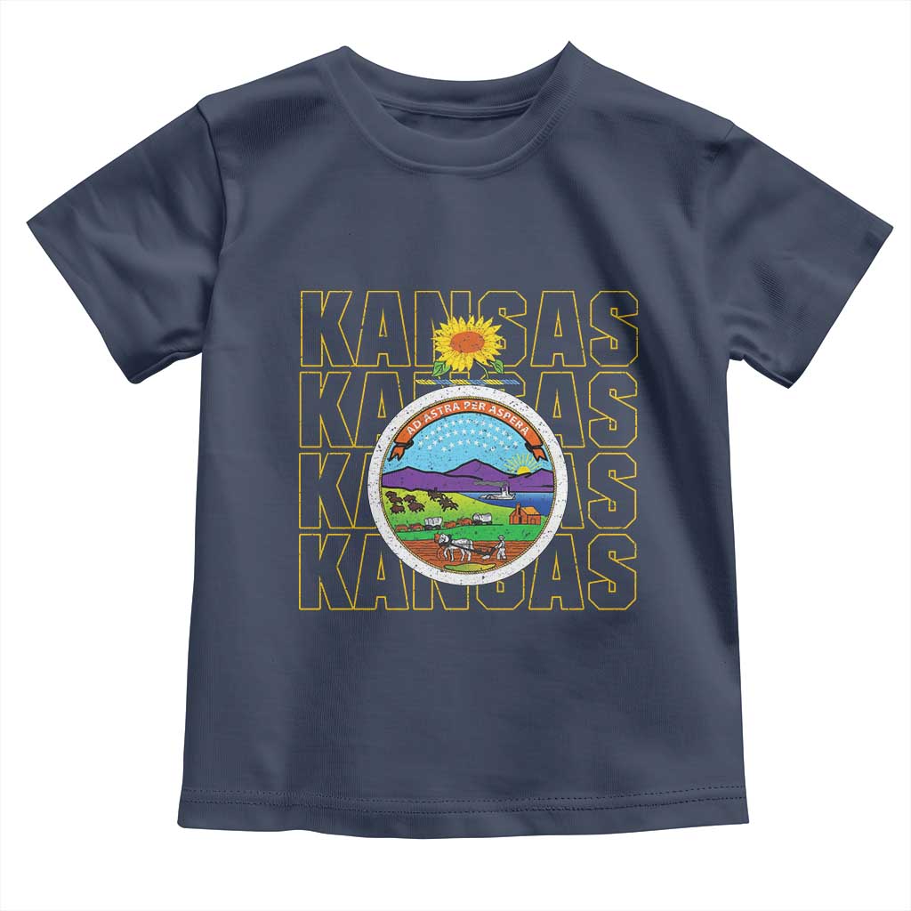 Retro Kansas Flag Vintage KS Souvenir Toddler T Shirt