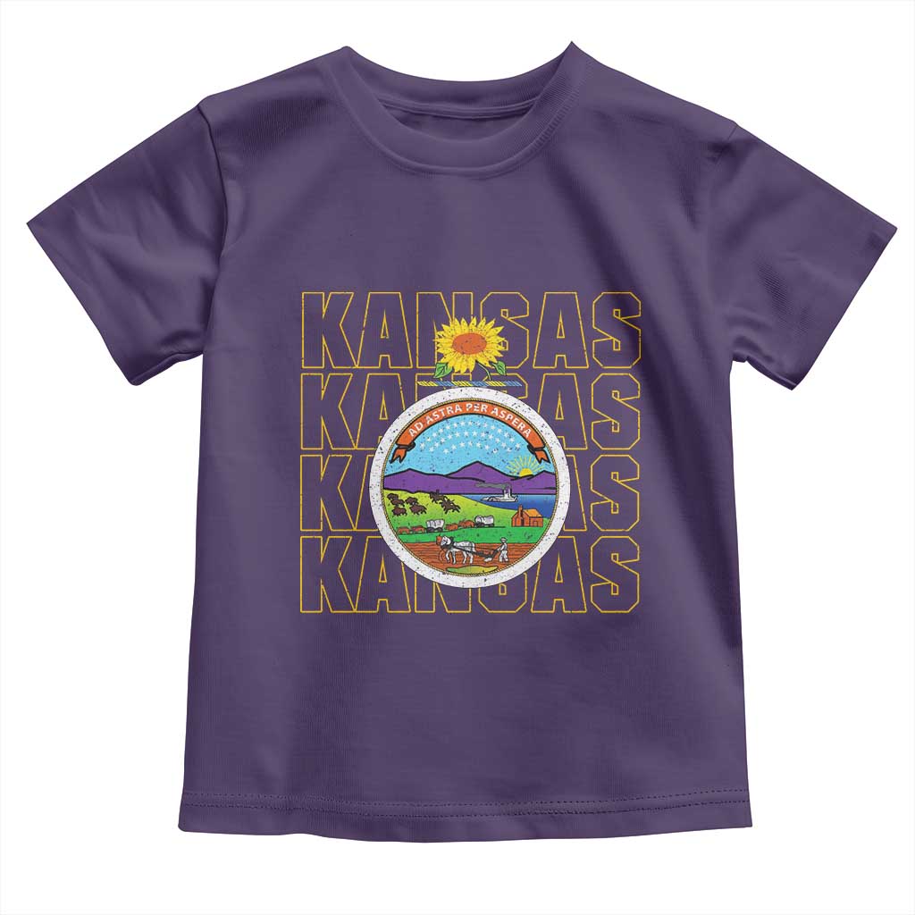 Retro Kansas Flag Vintage KS Souvenir Toddler T Shirt