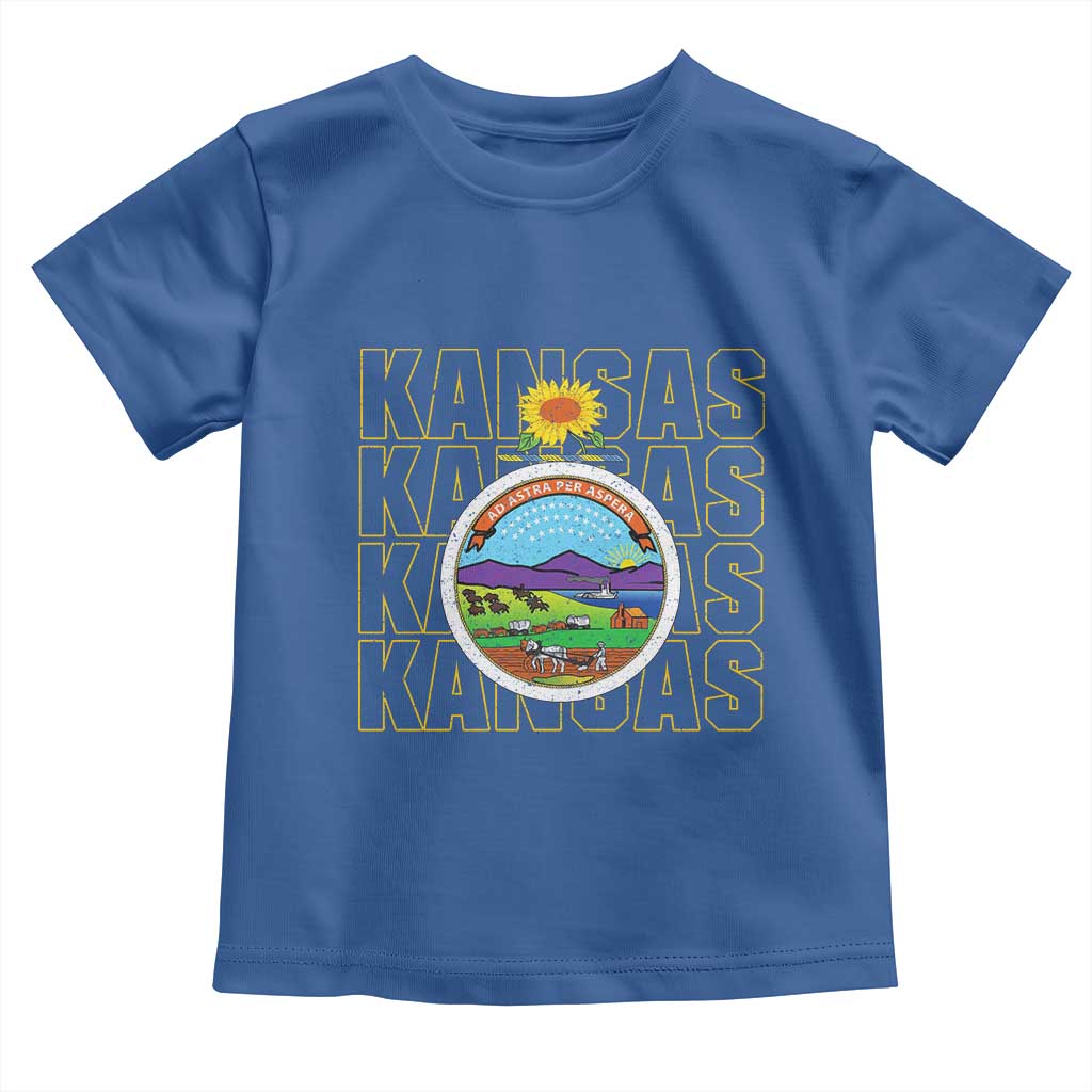 Retro Kansas Flag Vintage KS Souvenir Toddler T Shirt