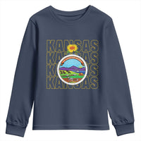 Retro Kansas Flag Vintage KS Souvenir Youth Sweatshirt