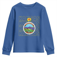 Retro Kansas Flag Vintage KS Souvenir Youth Sweatshirt