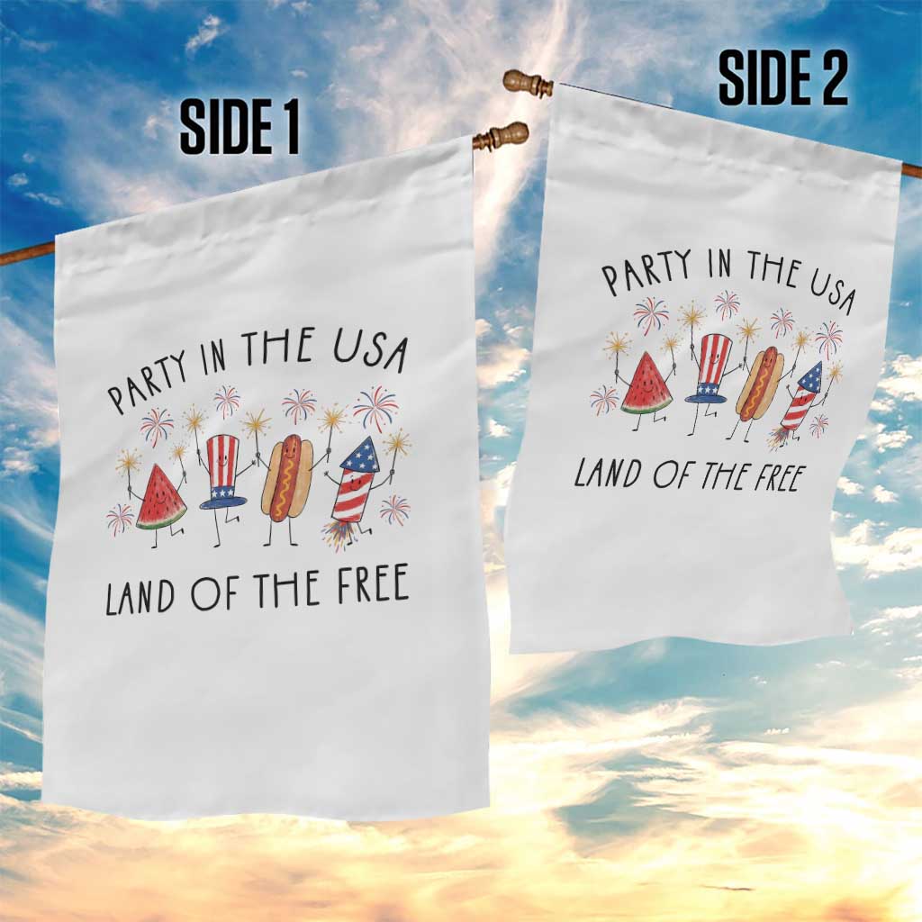 Patriotic Doodle Garden Flag Watermelon Hotdog Firework Cute Fourth of July