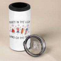 Patriotic Doodle 4 in 1 Can Cooler Tumbler Watermelon Hotdog Firework Cute Fourth of July