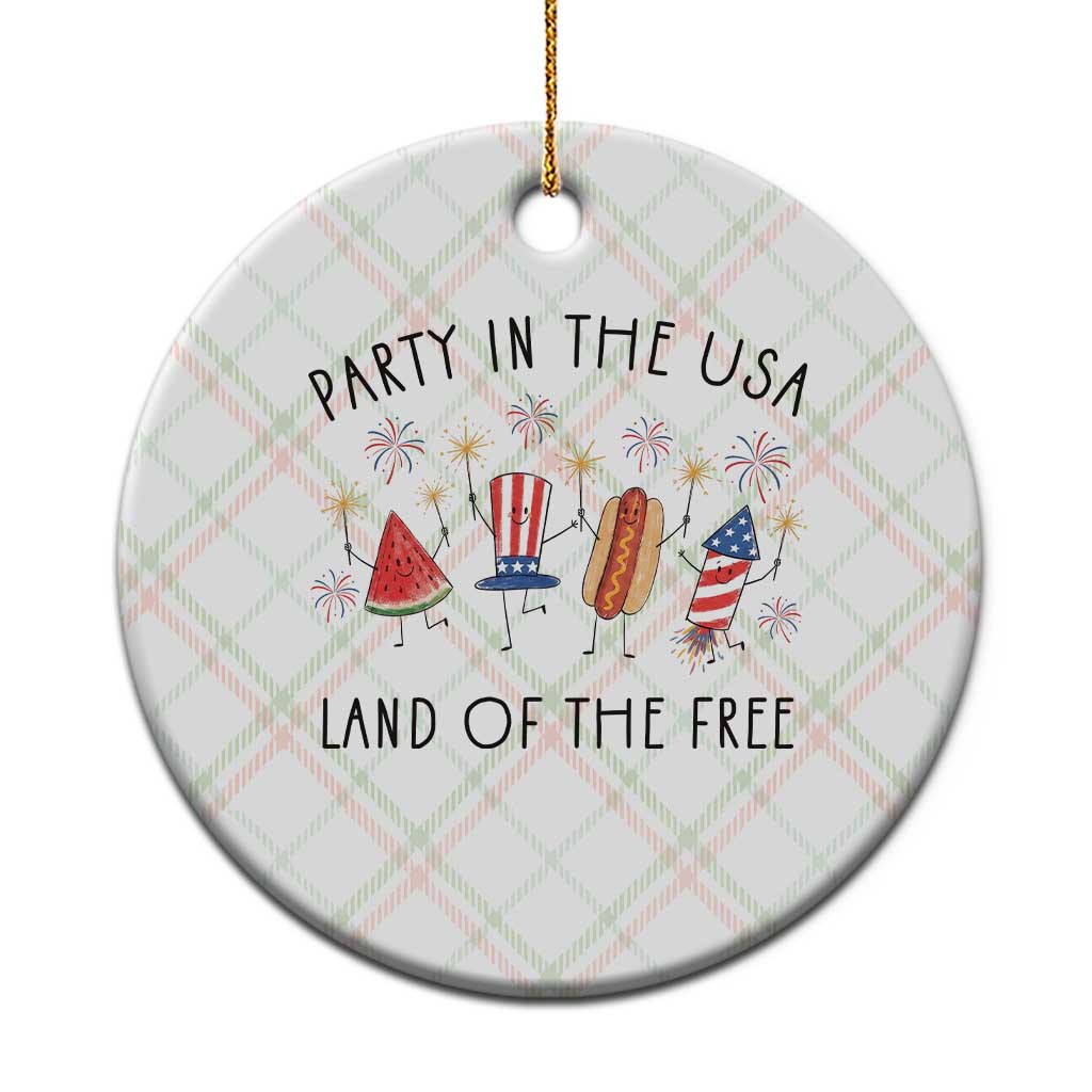 Patriotic Doodle Ceramic Ornament Watermelon Hotdog Firework Cute Fourth of July