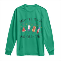 Patriotic Doodle Long Sleeve Shirt Watermelon Hotdog Firework Cute Fourth of July