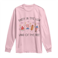 Patriotic Doodle Long Sleeve Shirt Watermelon Hotdog Firework Cute Fourth of July