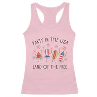 Patriotic Doodle Racerback Tank Top Watermelon Hotdog Firework Cute Fourth of July