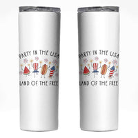 Patriotic Doodle Skinny Tumbler Watermelon Hotdog Firework Cute Fourth of July