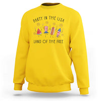 Patriotic Doodle Sweatshirt Watermelon Hotdog Firework Cute Fourth of July
