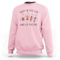 Patriotic Doodle Sweatshirt Watermelon Hotdog Firework Cute Fourth of July