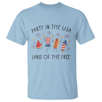 Patriotic Doodle T Shirt Watermelon Hotdog Firework Cute Fourth of July
