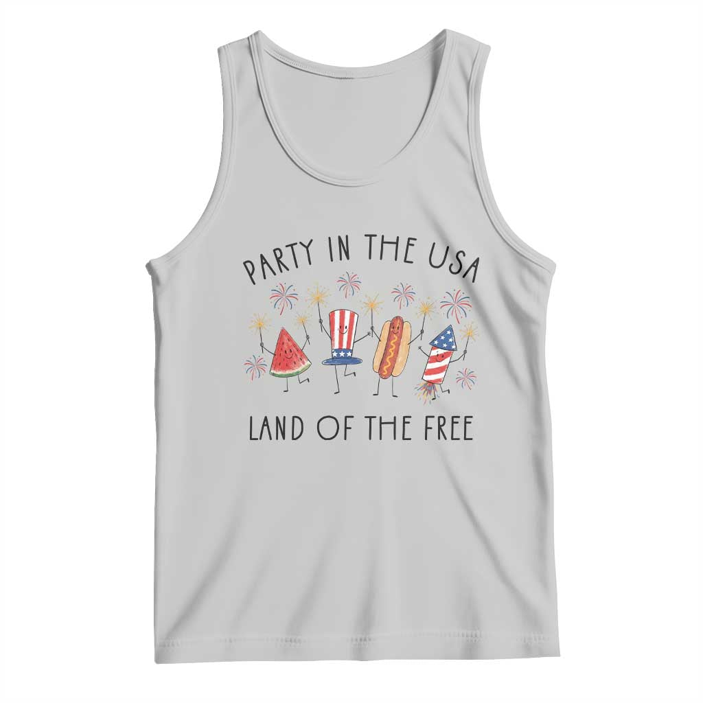 Patriotic Doodle Tank Top Watermelon Hotdog Firework Cute Fourth of July