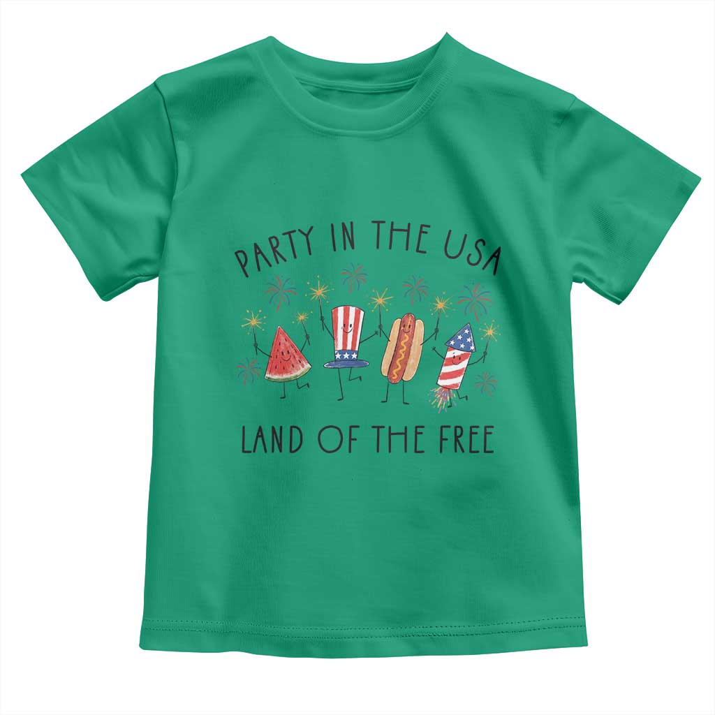 Patriotic Doodle Toddler T Shirt Watermelon Hotdog Firework Cute Fourth of July