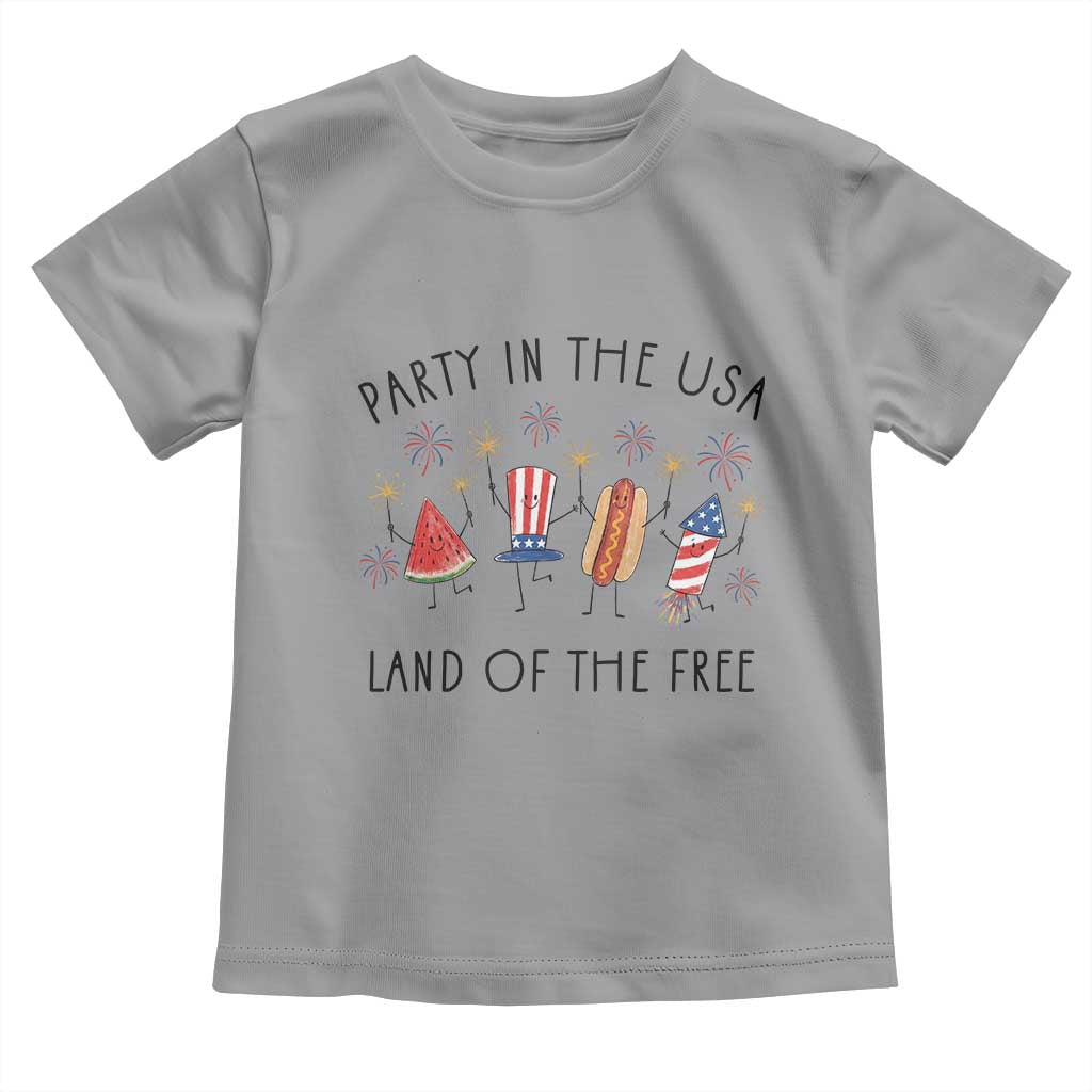 Patriotic Doodle Toddler T Shirt Watermelon Hotdog Firework Cute Fourth of July