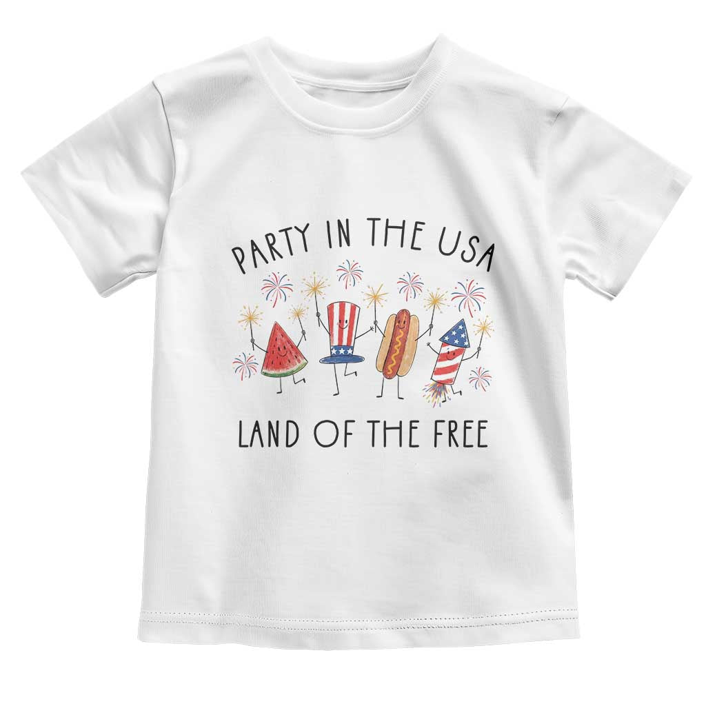 Patriotic Doodle Toddler T Shirt Watermelon Hotdog Firework Cute Fourth of July
