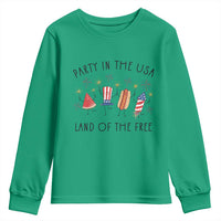 Patriotic Doodle Youth Sweatshirt Watermelon Hotdog Firework Cute Fourth of July
