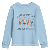 Patriotic Doodle Youth Sweatshirt Watermelon Hotdog Firework Cute Fourth of July