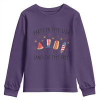 Patriotic Doodle Youth Sweatshirt Watermelon Hotdog Firework Cute Fourth of July