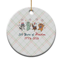 250 Years Of Freedom Ceramic Ornament Patriotic Doodle America Raccoon Goose Highland Cow 4th of July