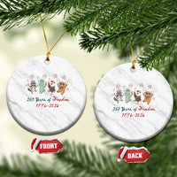 250 Years Of Freedom Ceramic Ornament Patriotic Doodle America Raccoon Goose Highland Cow 4th of July