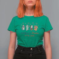 250 Years Of Freedom T Shirt For Women Patriotic Doodle America Raccoon Goose Highland Cow 4th of July