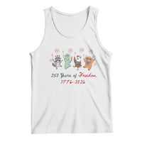 250 Years Of Freedom Tank Top Patriotic Doodle America Raccoon Goose Highland Cow 4th of July