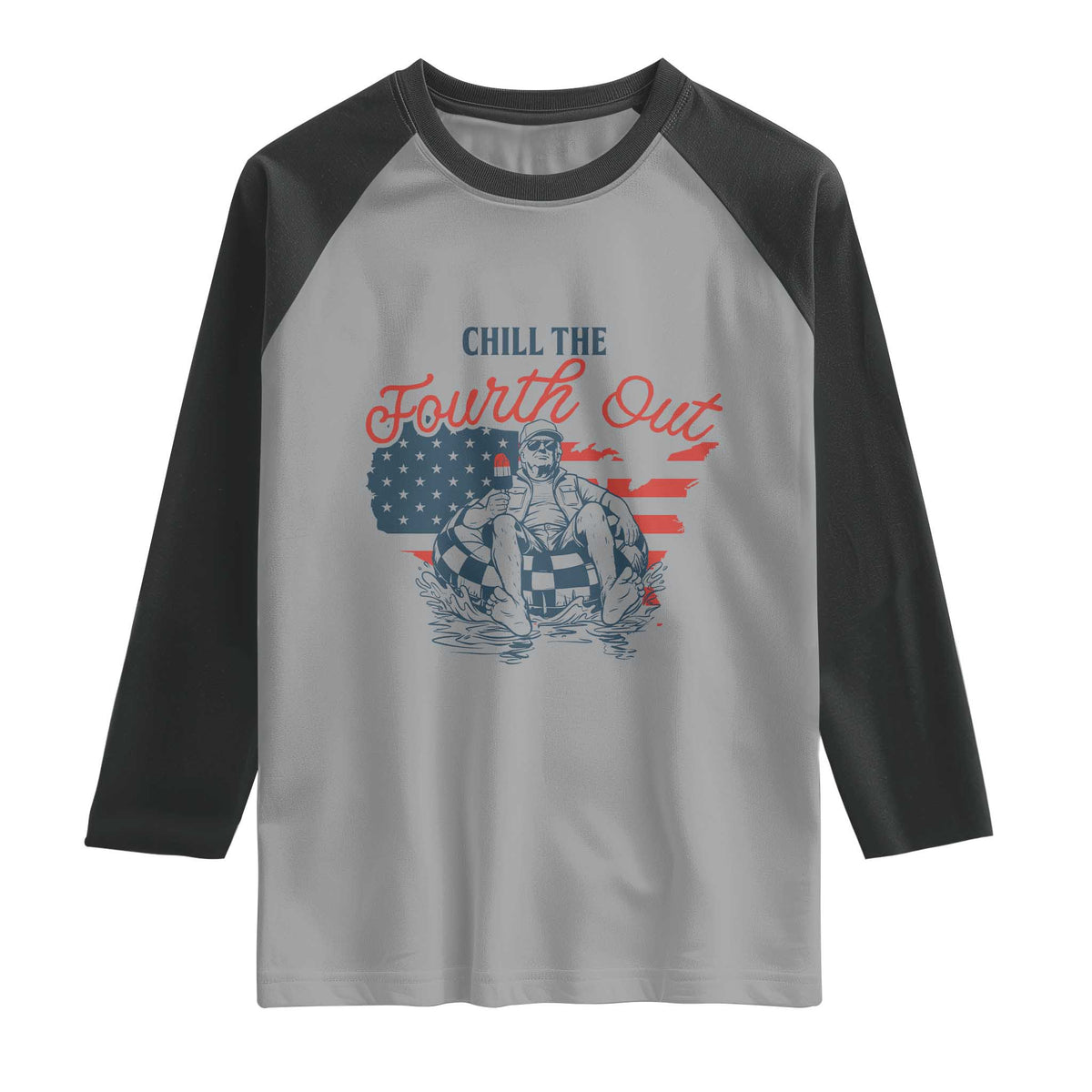 Chill The Fourth Out Raglan Shirt Funny FDT 4th of July
