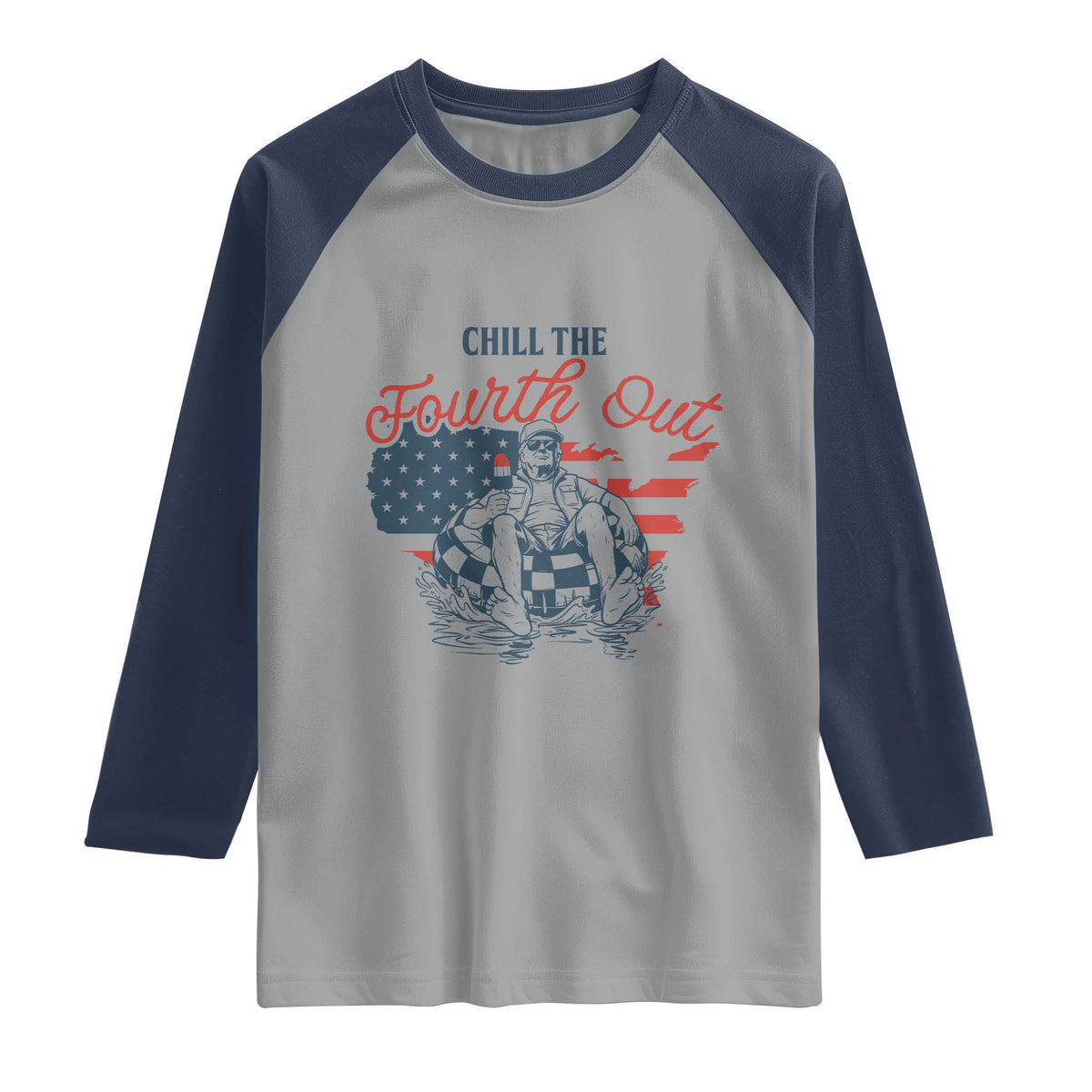 Chill The Fourth Out Raglan Shirt Funny FDT 4th of July