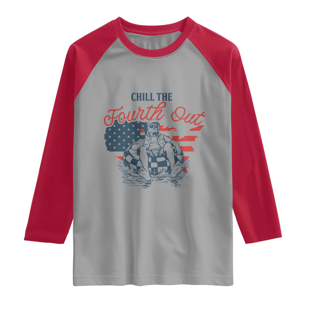 Chill The Fourth Out Raglan Shirt Funny FDT 4th of July