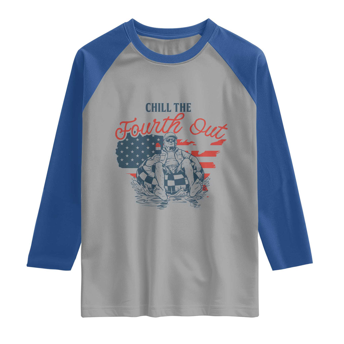 Chill The Fourth Out Raglan Shirt Funny FDT 4th of July