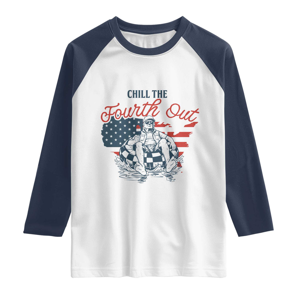 Chill The Fourth Out Raglan Shirt Funny FDT 4th of July