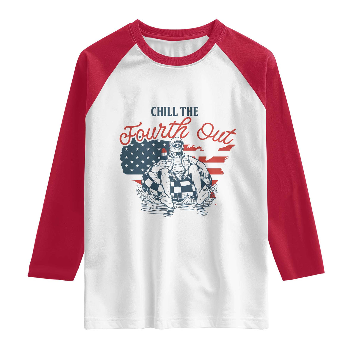 Chill The Fourth Out Raglan Shirt Funny FDT 4th of July
