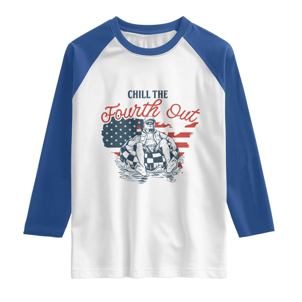 Chill The Fourth Out Raglan Shirt Funny FDT 4th of July