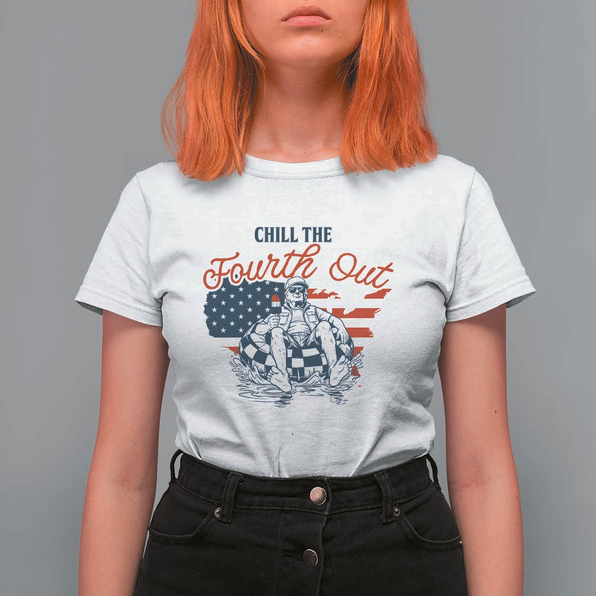 Chill The Fourth Out T Shirt For Women Funny FDT 4th of July